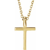 14K Yellow Natural Amethyst Petite Cross 16" Necklace